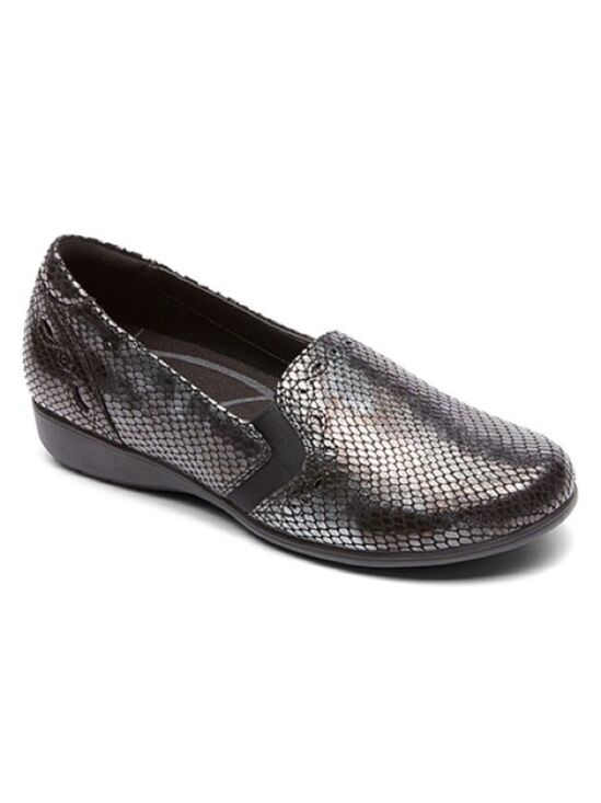 Aravon Shoes - 𝅺aravon Adalyn Slip On Grey Black Snake Skin Flat Loafer 9